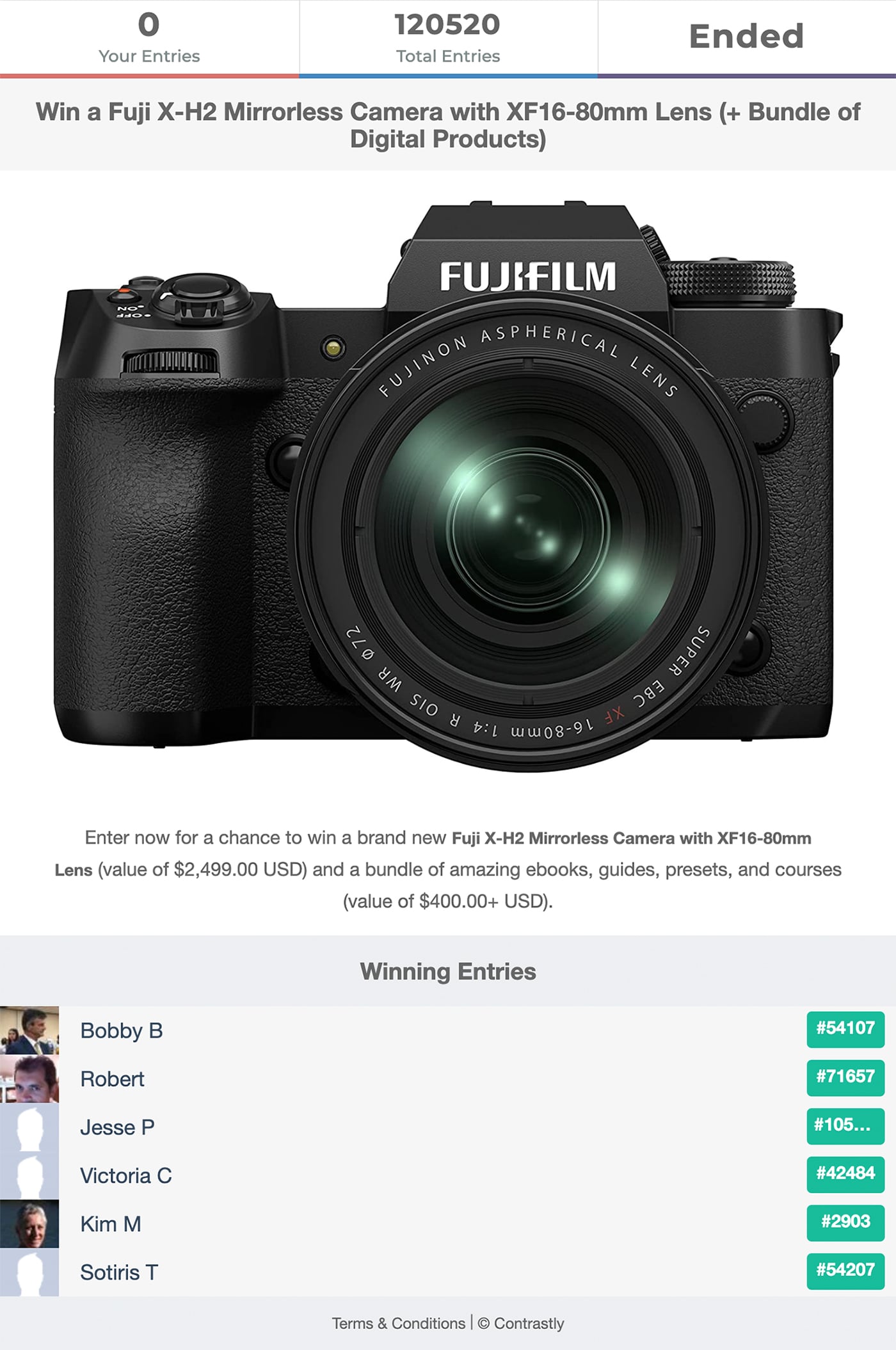 Fuji X-H2 Giveaway