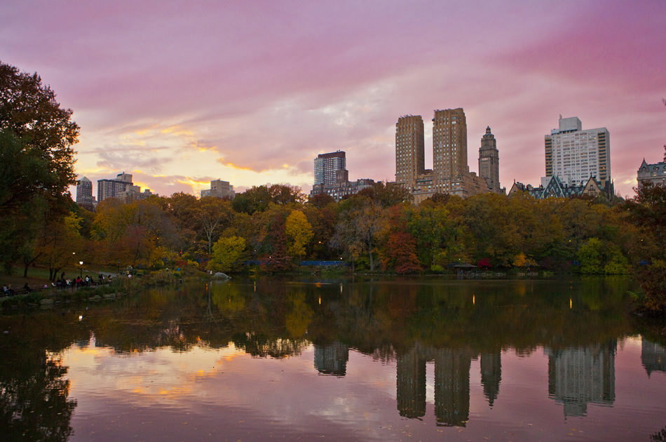 Sunset in Central Park, New York City